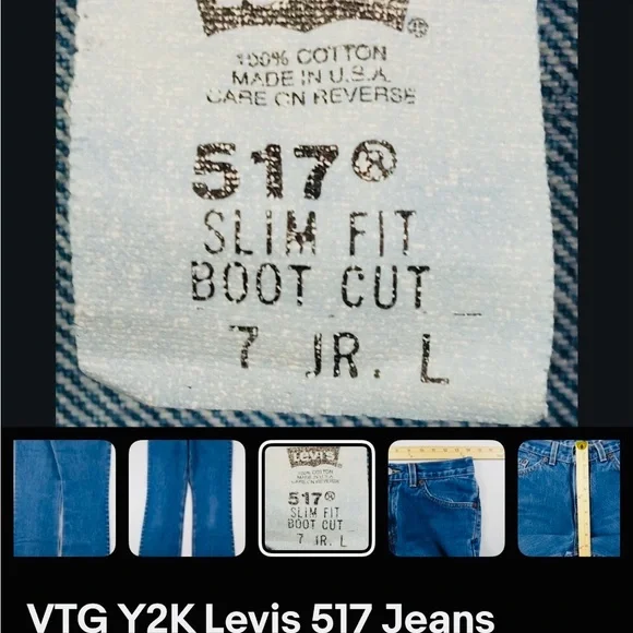 Womens Levi's 517 Slim Fit Boot Cut Jeans - Mid Blue sz 7 jrs. - Picture 1 of 3